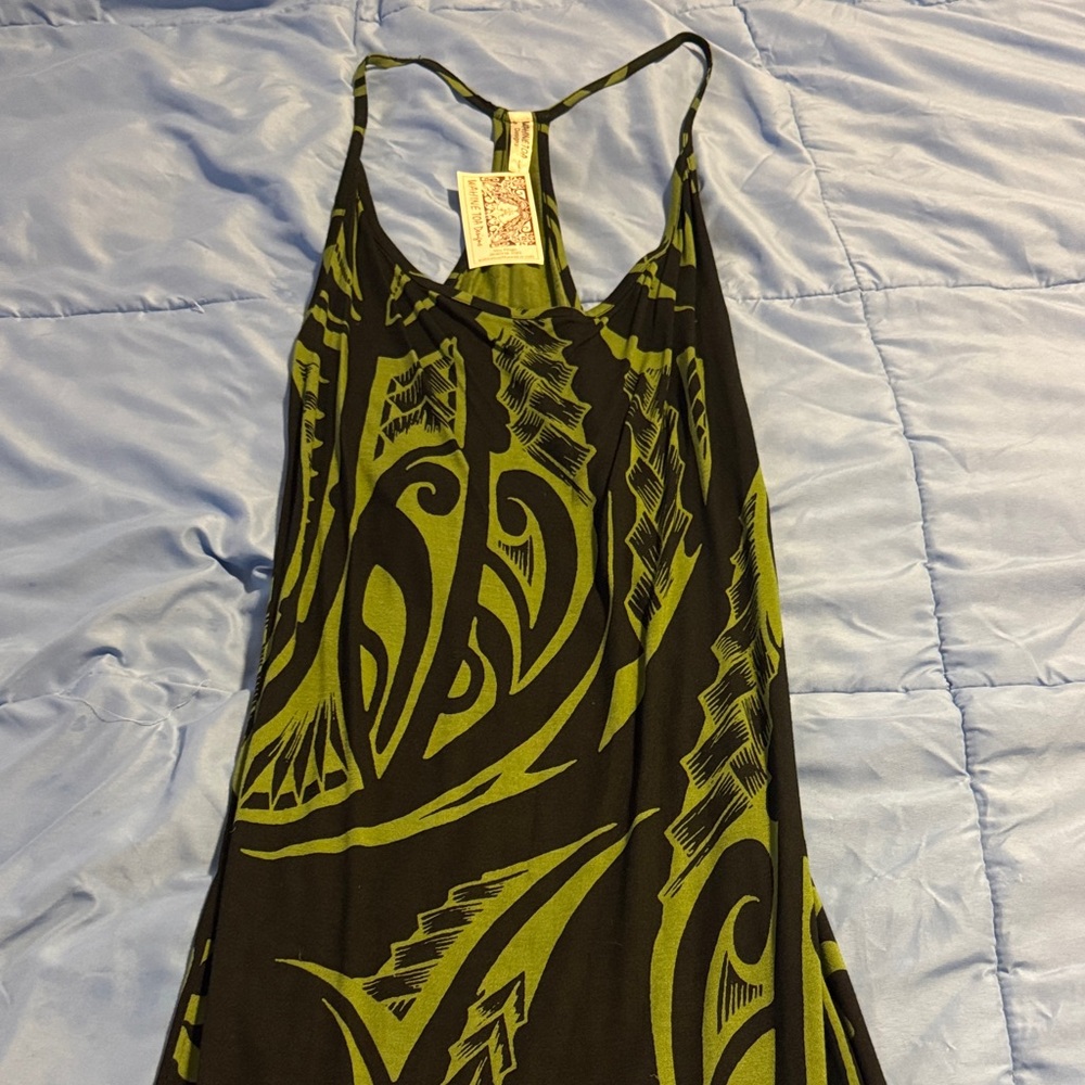 Stylish Black and Green Maxi Dress